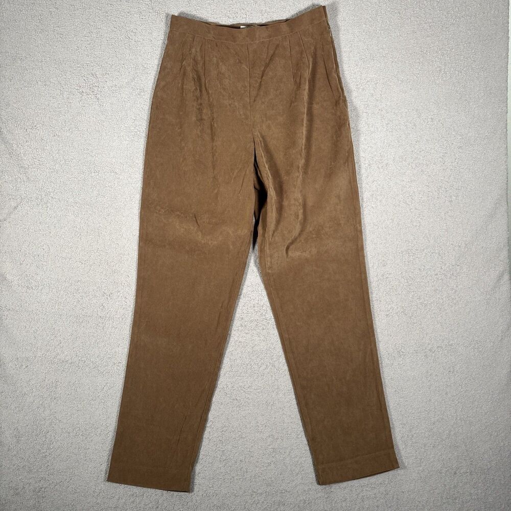 Vintage Courtenay Pants Women’s Size 10 Slacks Suede Brown Mid Rise Trousers